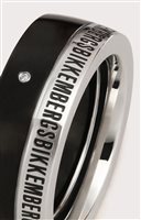 Anello Bikkembergs Uomo Band in Acciaio Diamante 0.01 Ct BANR01BW-22 - BANR01BW-24